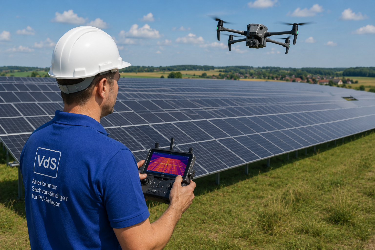 Thermografie einer PV-Anlage mit Drohne